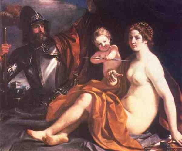 Guercino Venus Mars And Cupid 5 A4 Photo Print