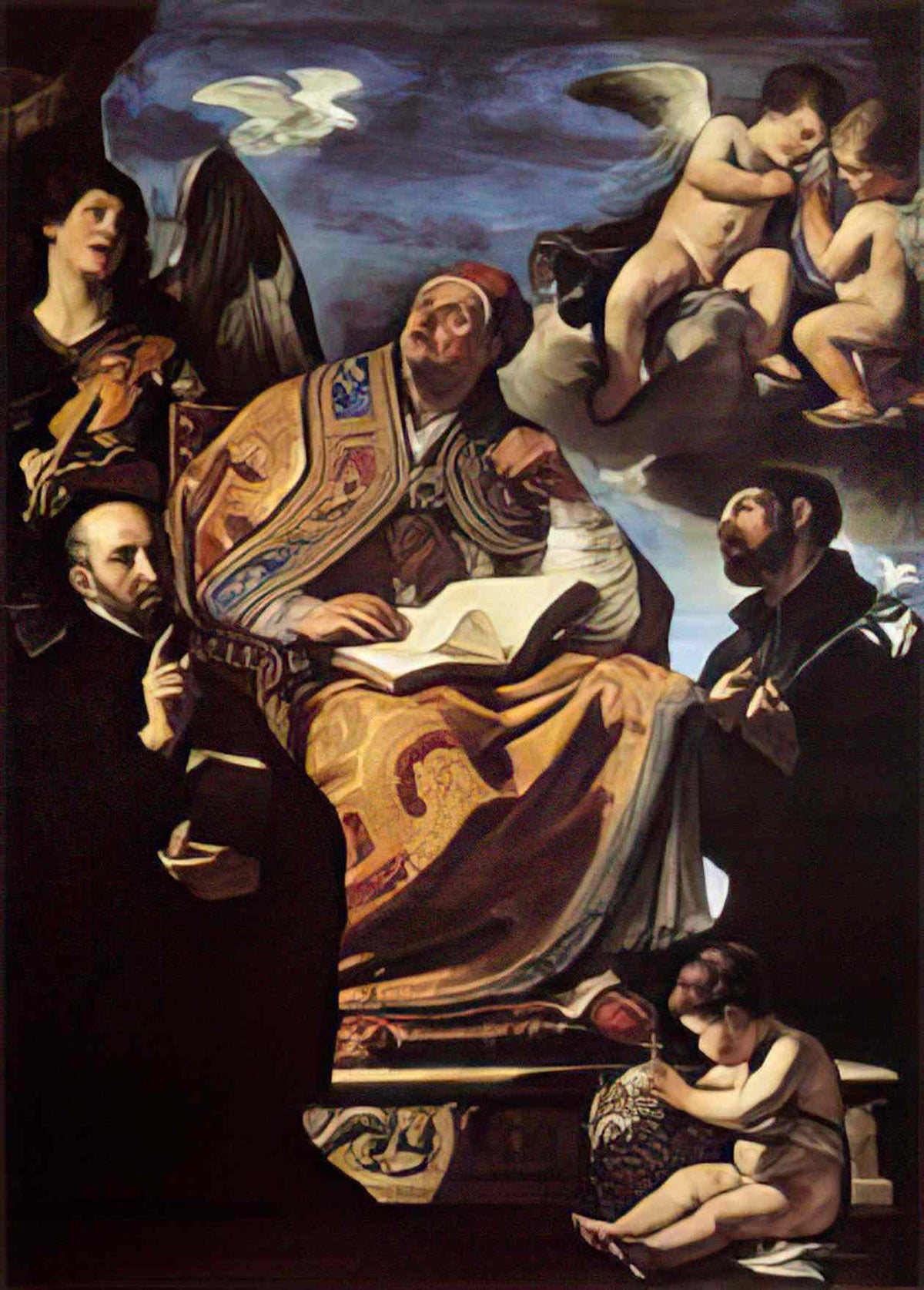 Guercino st gregory the great with sts ignatius and francis xavier 16 Art A4 Photo Print