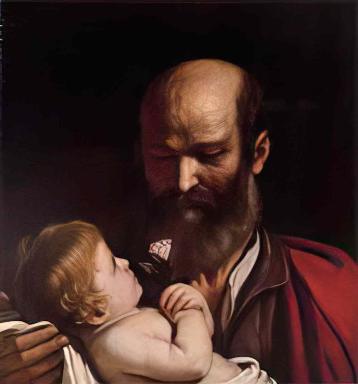 Guercino st joseph with the christ child Art A4 Photo Print