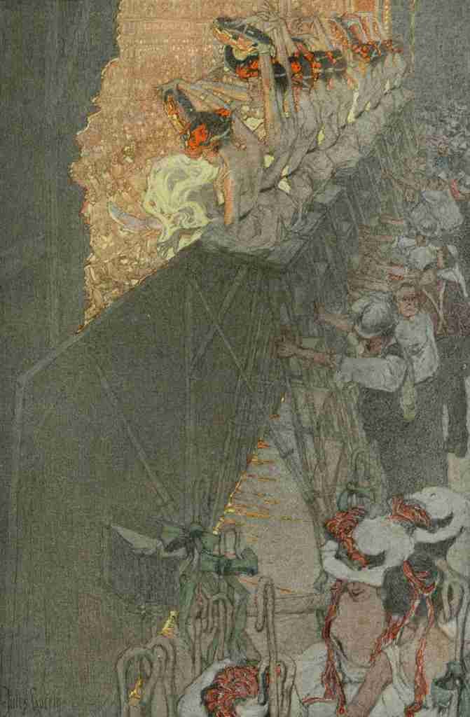 Guerin Jules 1866 1946 Scribners 36 1904 The Chorus on a stone wall A4 Photo Print