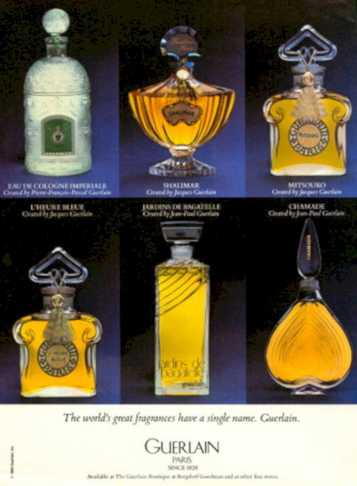 Guerlain Perfume Bottles 1980s Vintage Retro Advert