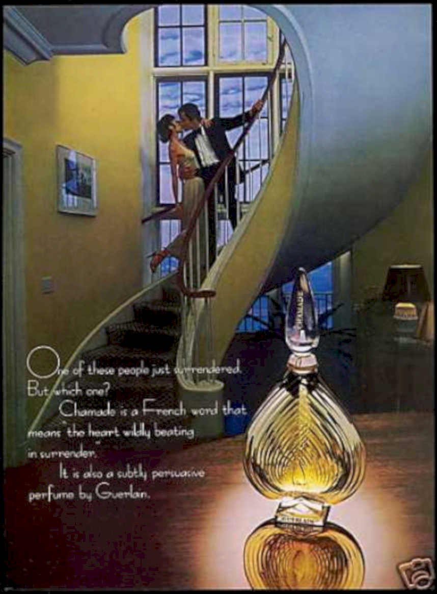 Guerlain Perfume Stairs Vintage Retro Advert Ads A4 Photo Print