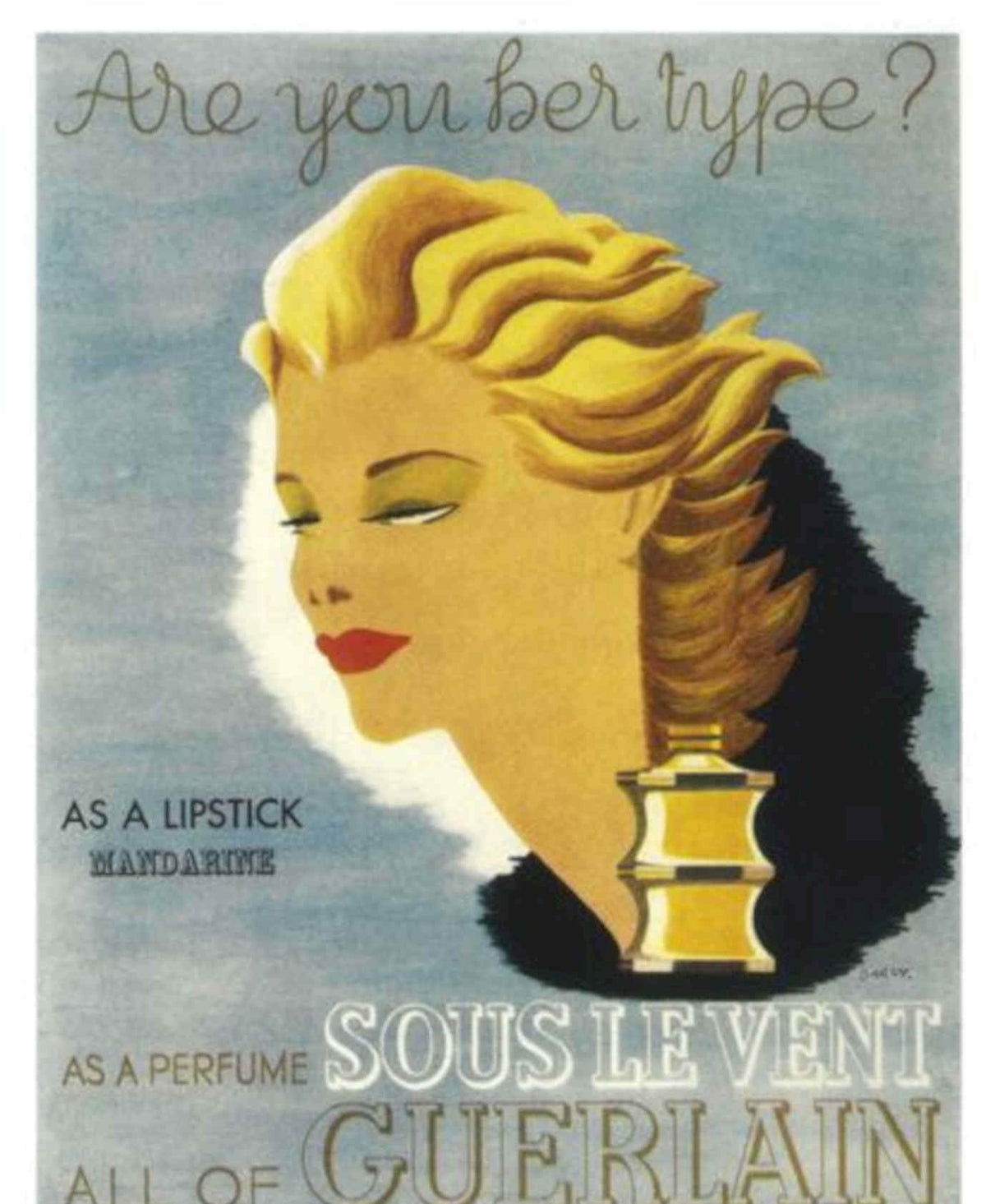 Guerlain Sous Le Vintage Retro Advert Poster A4 Photo Print
