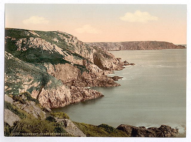 Guernsey coast at Gouffre Channel Islands Vintage A4 Photo Print