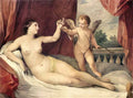 Guido Reni reclining venus with cupid Art A4 Photo Print