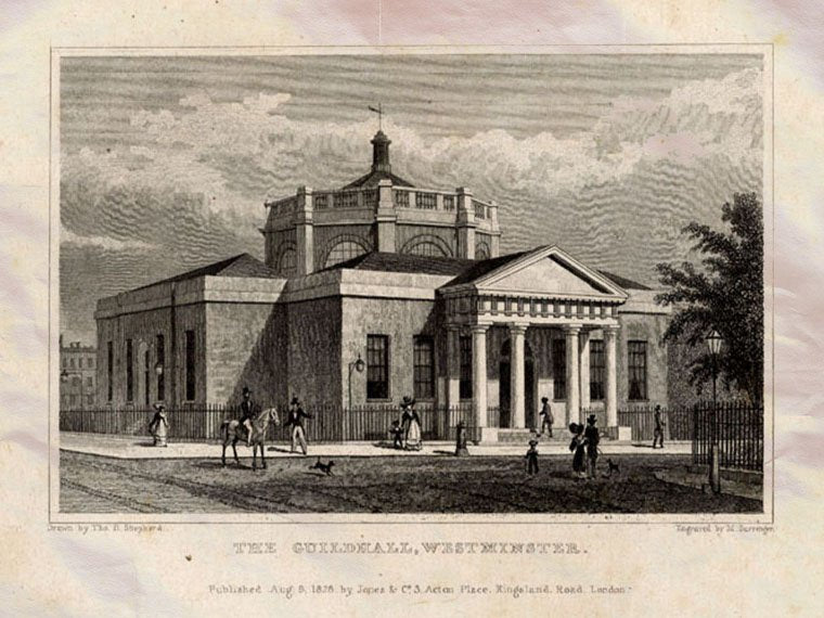 Guild Hall London England Shepherd 1827 Vintage A4 Photo Print