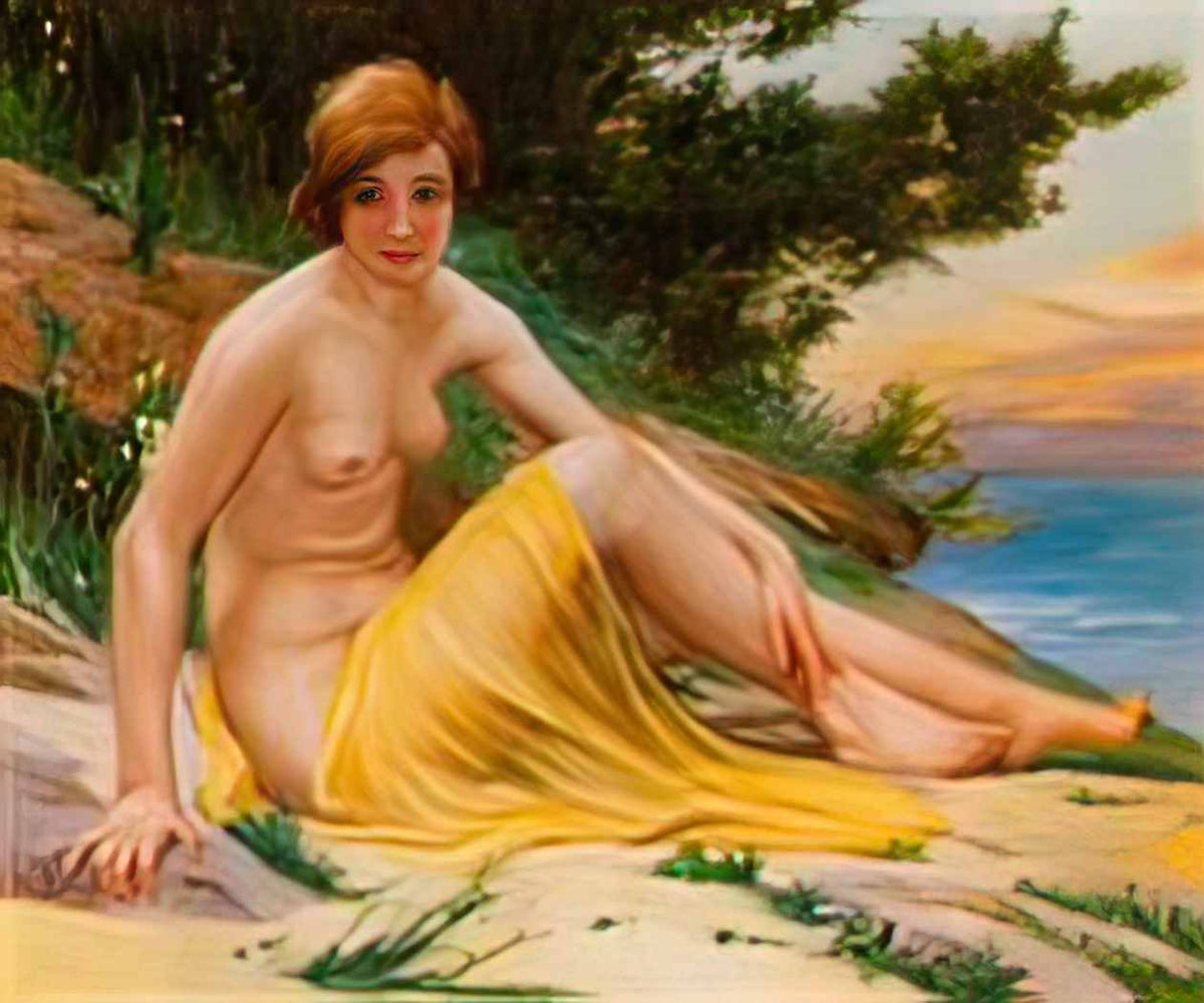 Guillaume Seignac guillaume seignac nu sur la plage Art A4 Photo Print