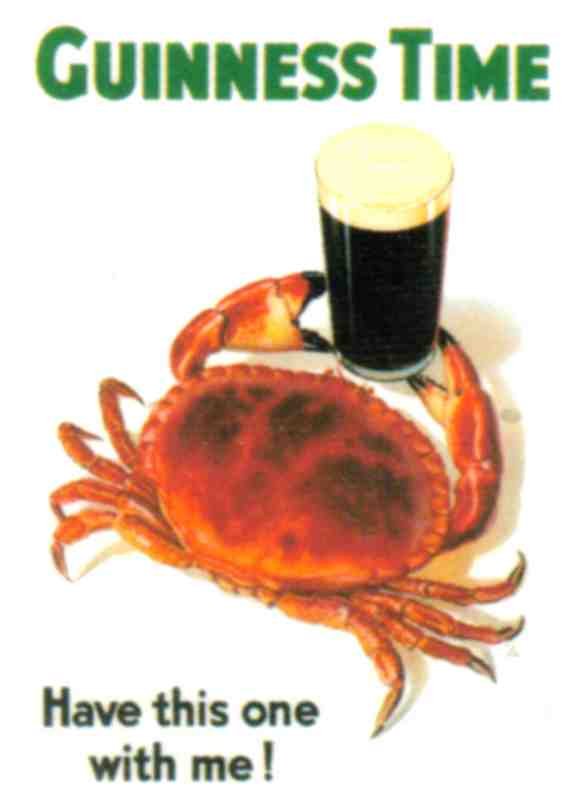 Guinness 9 Crab Vintage Advert A4 Photo Print