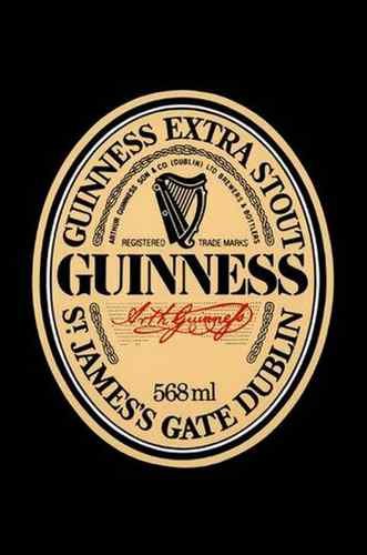 Guinness Bottle Label A4 Photo Print