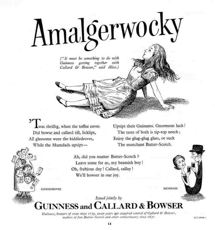 Guinness Callard Bowser Amalgerwocky Vintage Advert A4 Photo Print