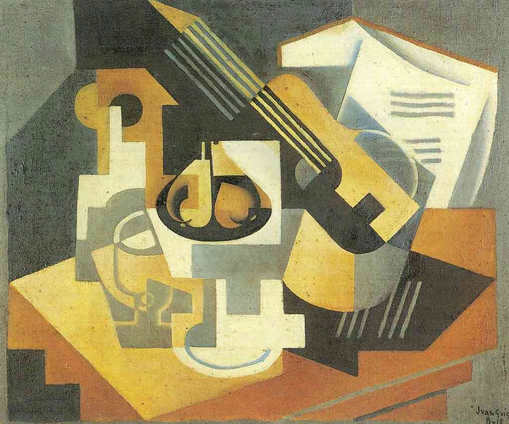 Guitar And Fruit Bowl 1 Juan Gris Abstract Art A4 Photo Print