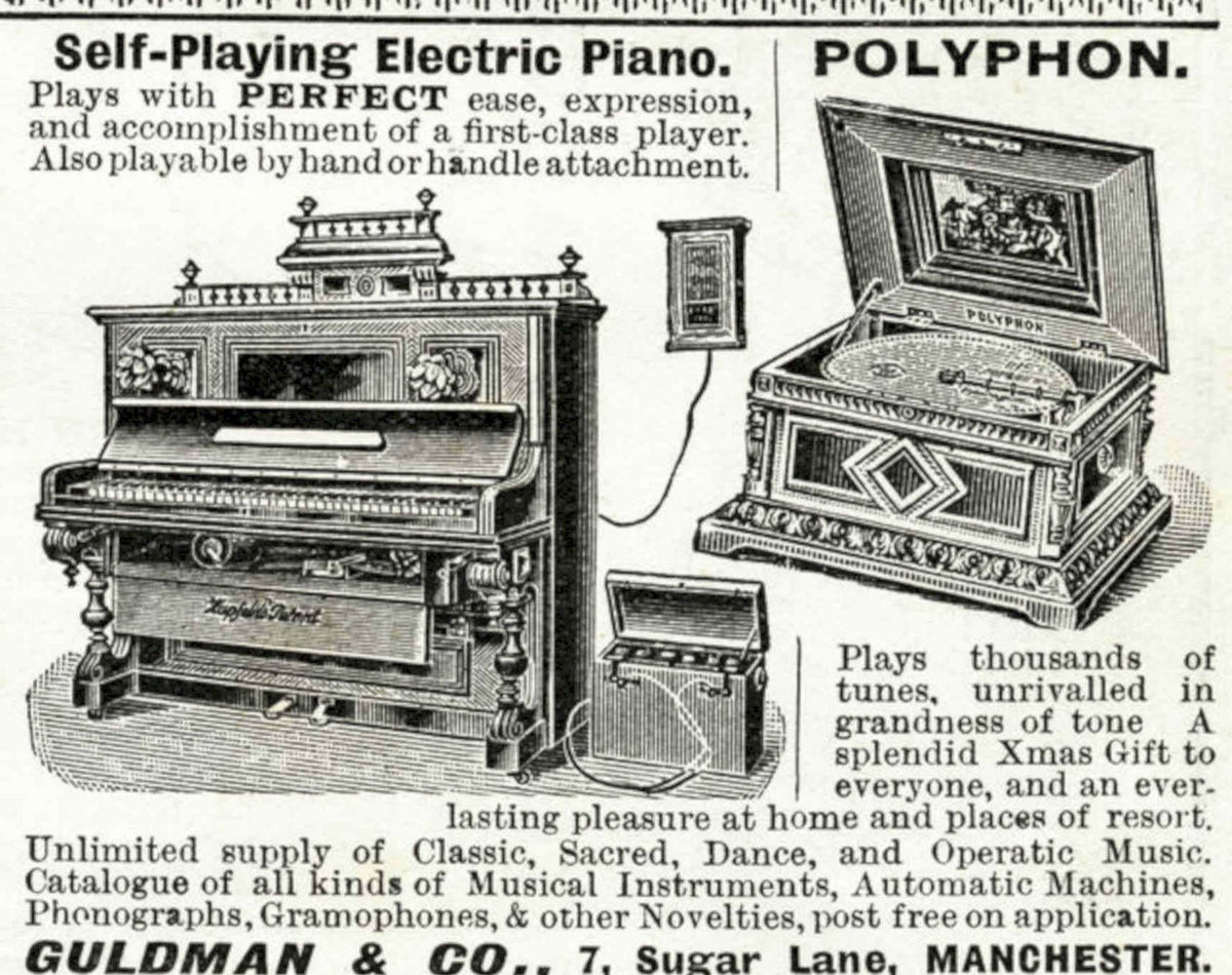 Guldman Piano Phonograph Vintage Retro Advert Poster A4 Photo Print