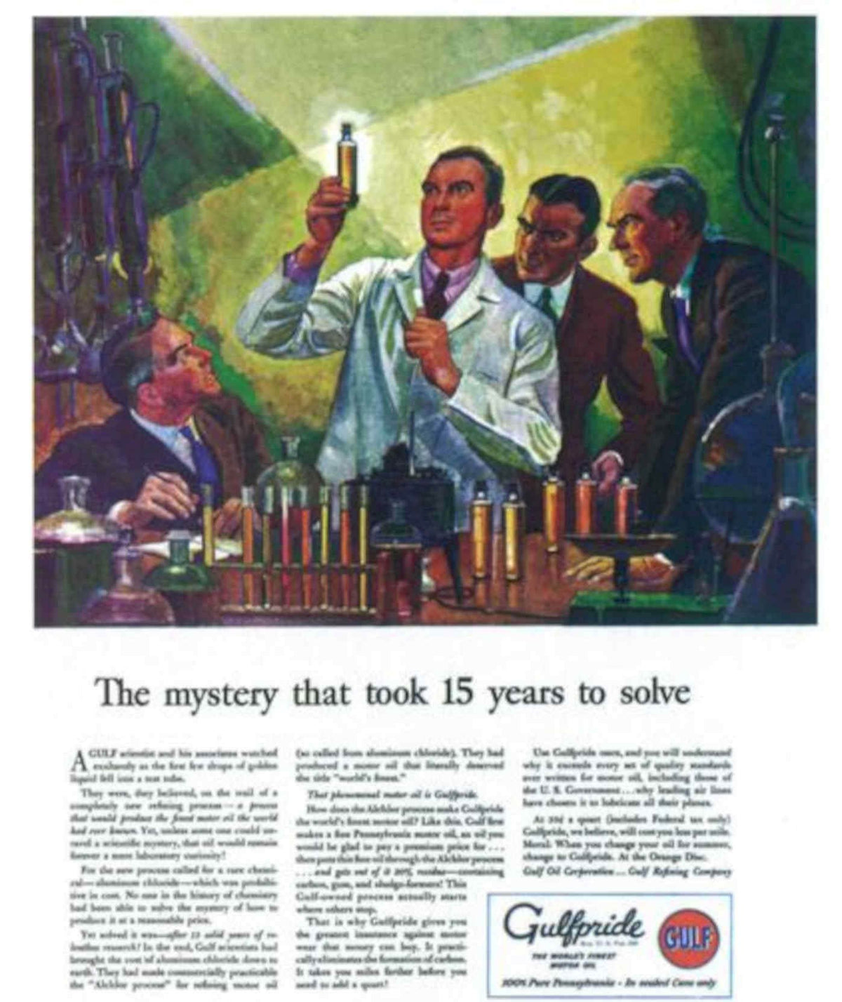 Gulf Lab Flask Vintage Retro Advert Poster A4 Photo Print