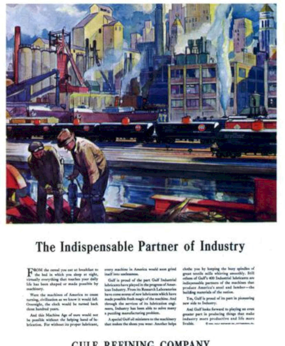 Gulf Refining Train Vintage Retro Advert Poster A4 Photo Print