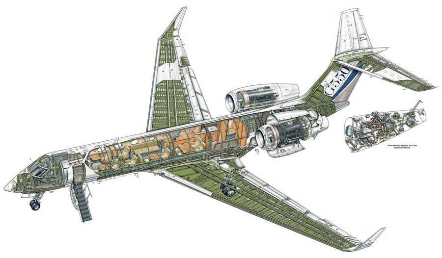 Gulfstream G550 cutaway A4 Photo Print