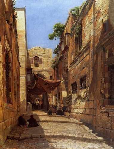 Gustav Bauernfeind Scene Of Street In Jerusalem A4 Photo Print