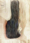 Gustav Klimt 99 Girl with SHARPEN Long Hair A4 Photo Print