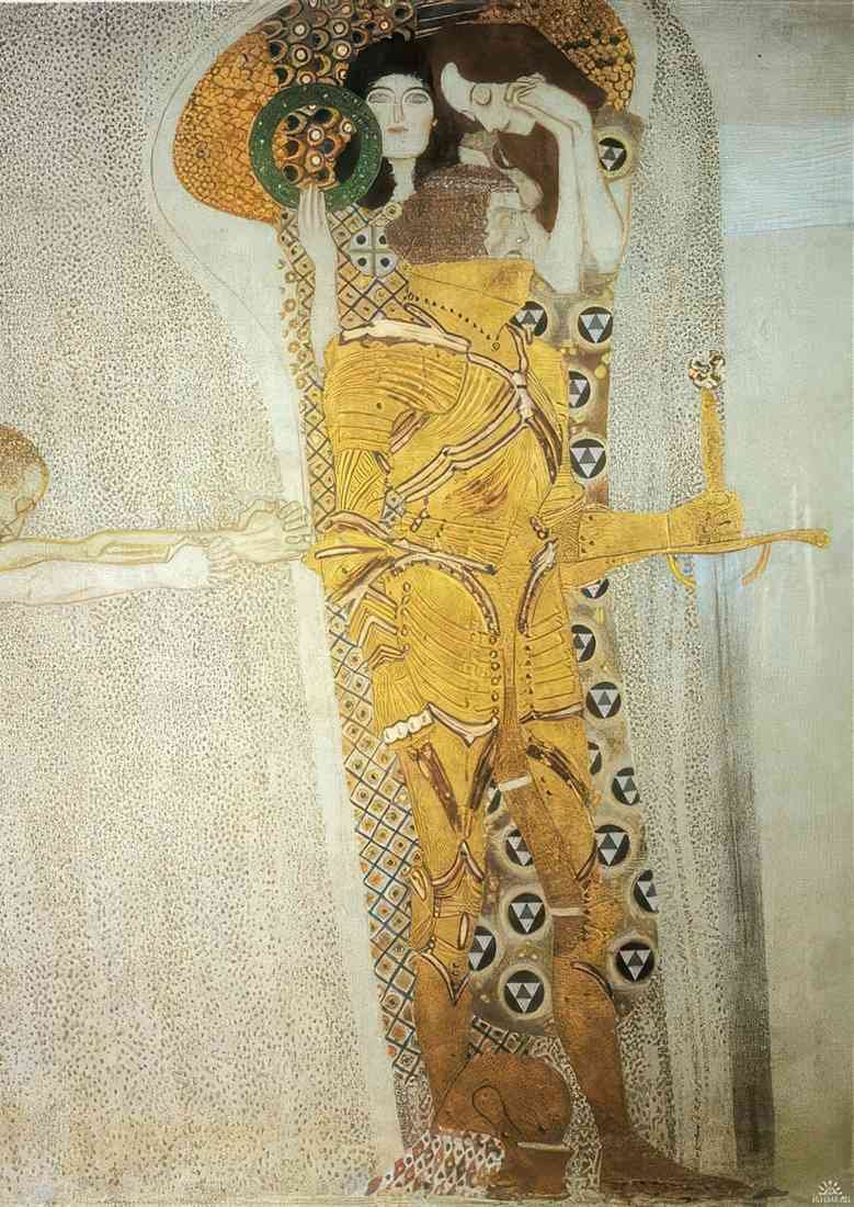 Gustav Klimt the beethoven frieze the longing for happiness CROP A4 Photo Print