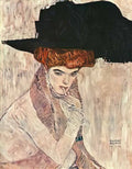 Gustav Klimt the black feather hat Art A4 Photo Print UK