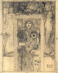 Gustav Klimt tragedy sketch A4 Photo Print