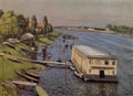 Gustave Caillebotte the pontoon at argenteuil 1887 Art A4 Photo Print