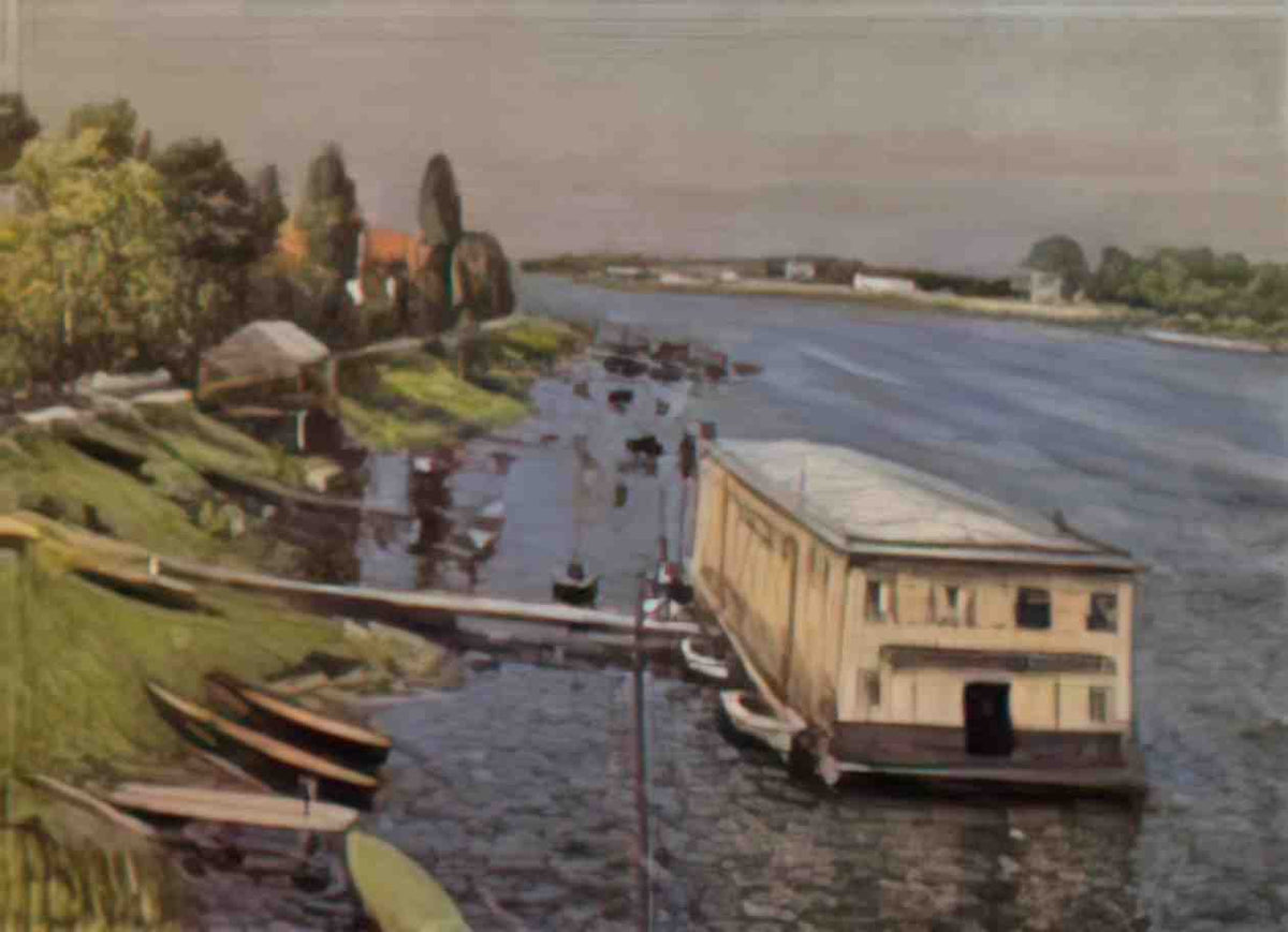Gustave Caillebotte the pontoon at argenteuil 1887 Art A4 Photo Print