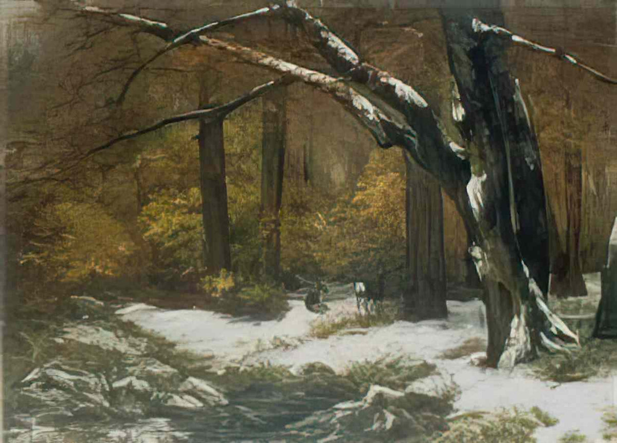 Gustave Courbet deer s shelter in winter Art A4 Photo Print