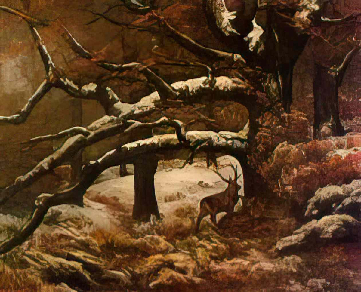 Gustave Courbet deer shelter 1868 Art A4 Photo Print