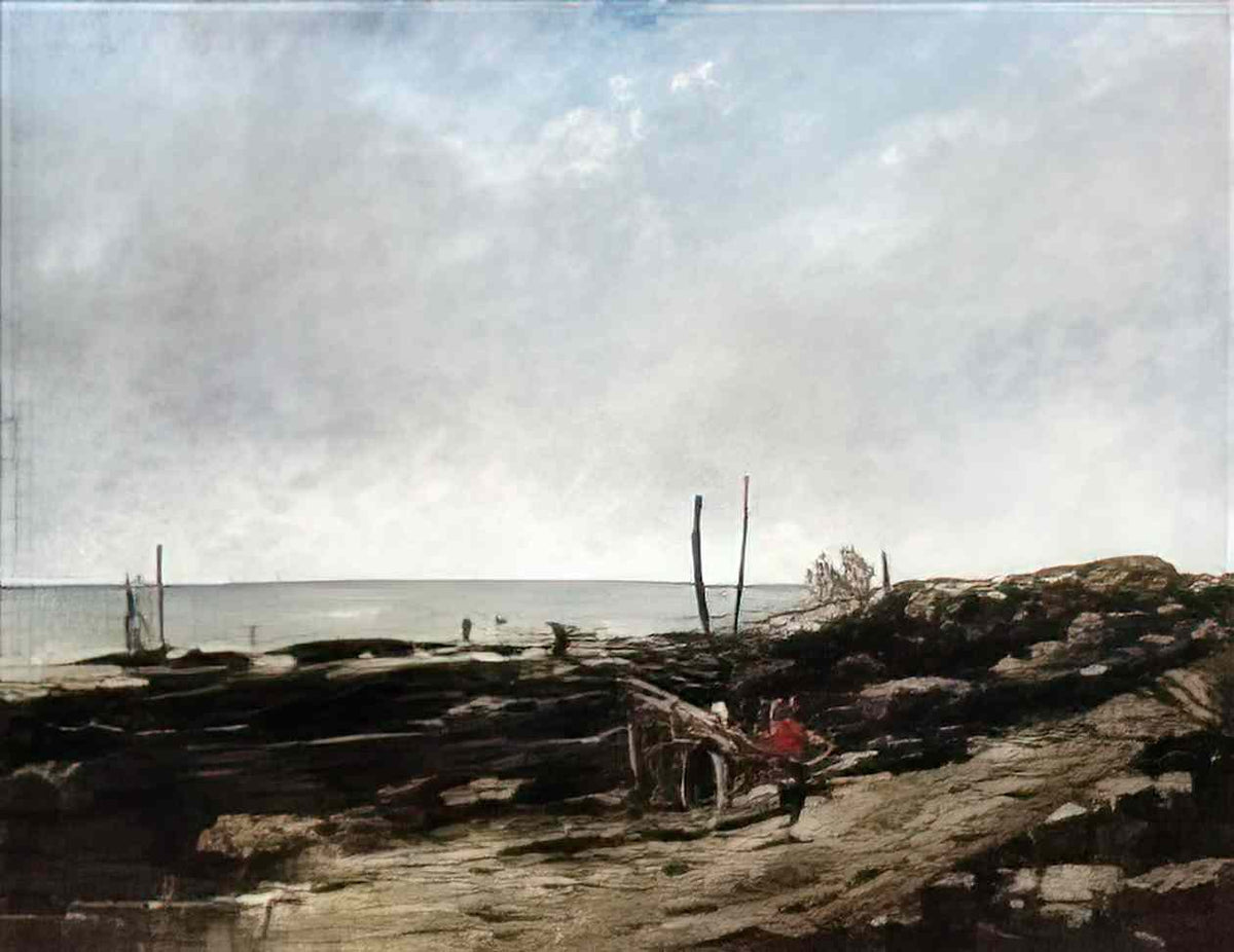 Gustave Courbet going fishing 1865 Art A4 Photo Print