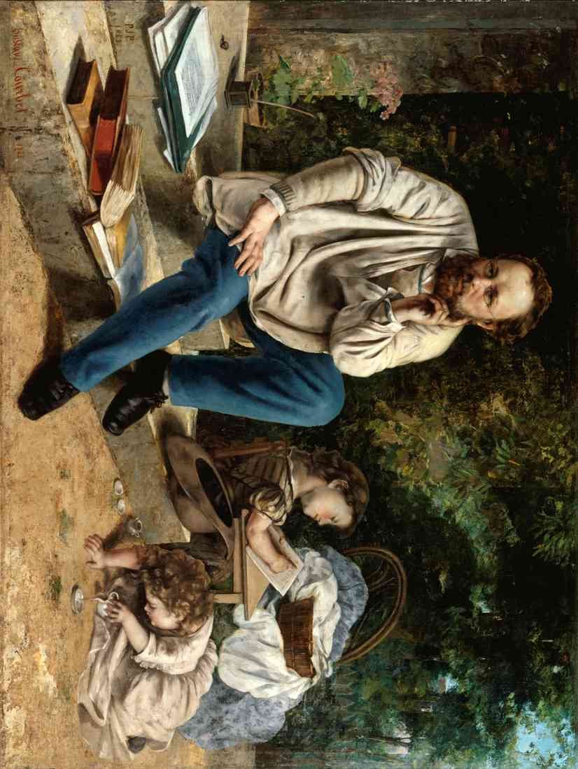 Gustave Courbet pierre joseph proudhon and his children A4 Photo Print