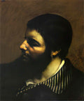 Gustave Courbet self portrait with striped collar 1854 Art A4 Photo Print