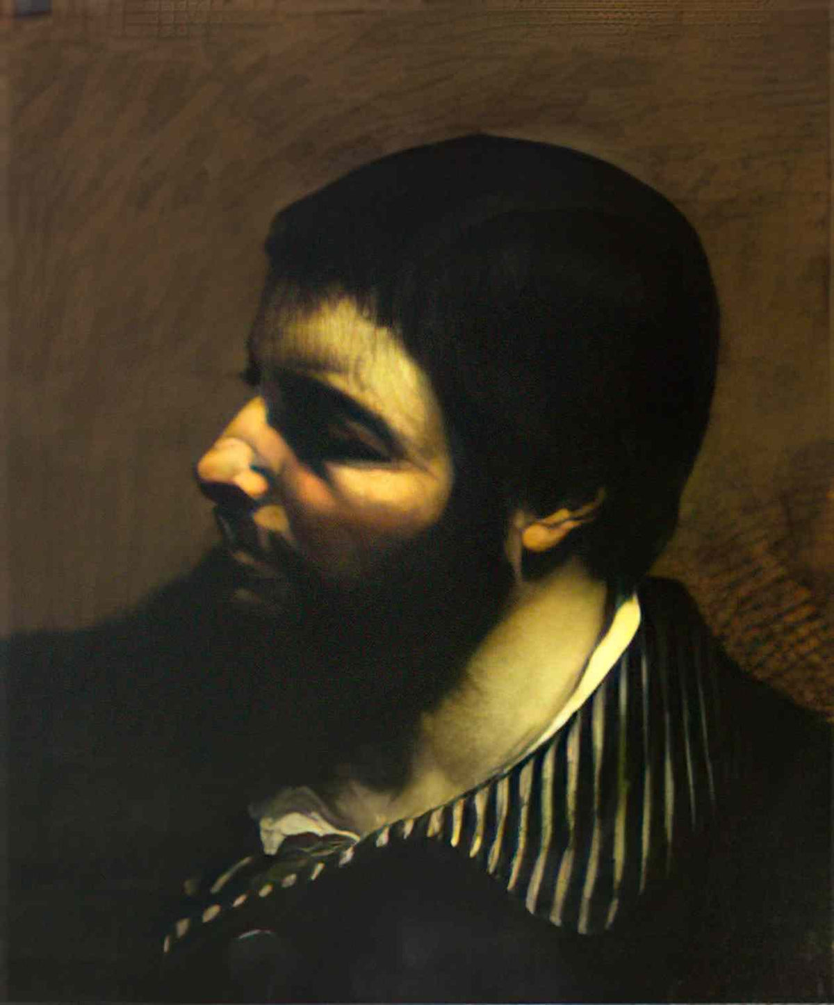 Gustave Courbet self portrait with striped collar 1854 Art A4 Photo Print