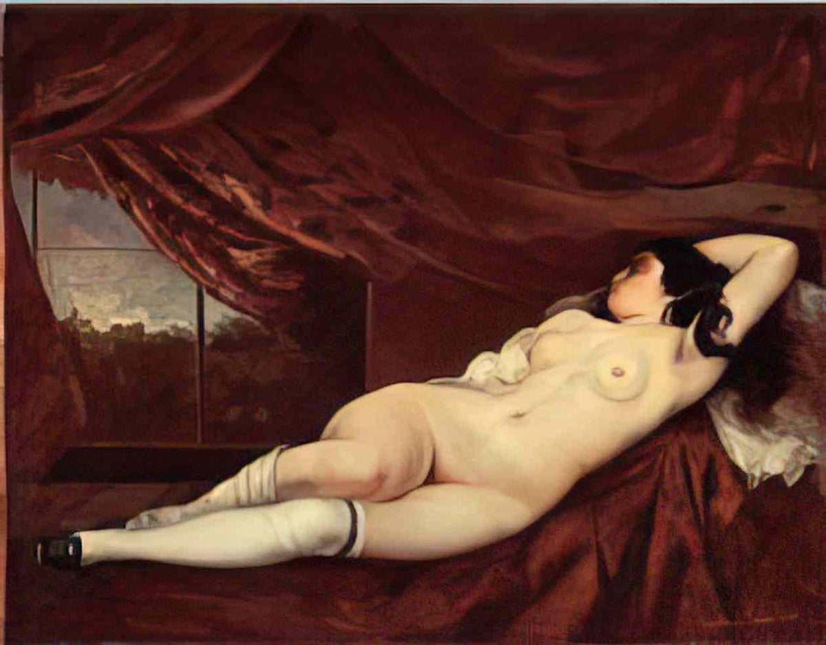 Gustave Courbet sleeping nude woman 1862 Art A4 Photo Print