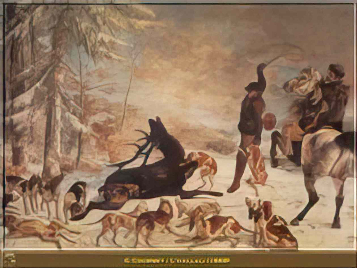 Gustave Courbet the hallali 1869 Art A4 Photo Print