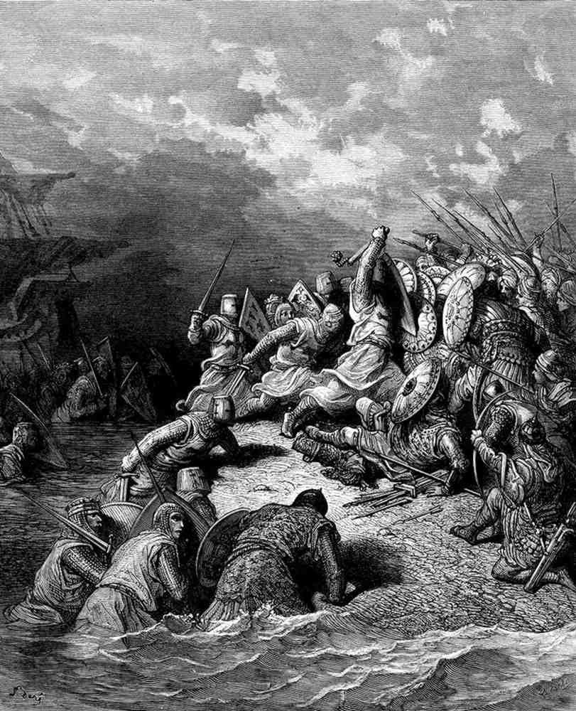 Gustave Dore Crusades Paradise Jaufry 059 Vintage Illustration A4 Photo Print