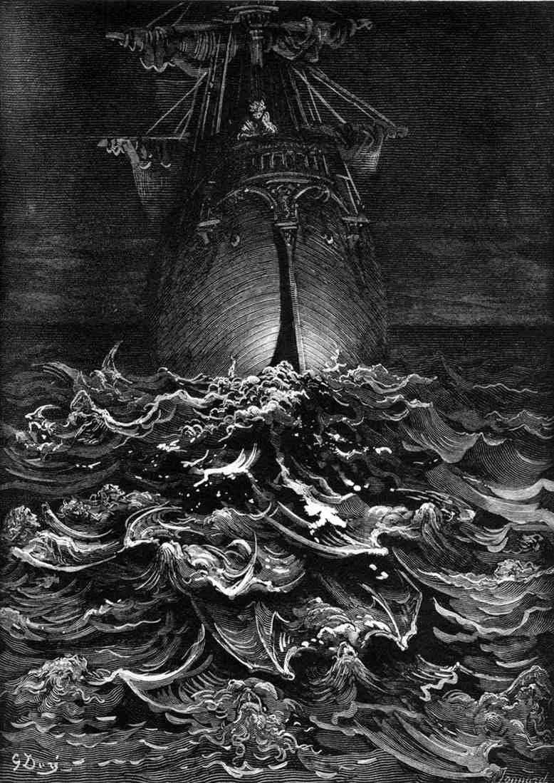 Gustave Dore Mariner Raven River 21 A4 Photo Print