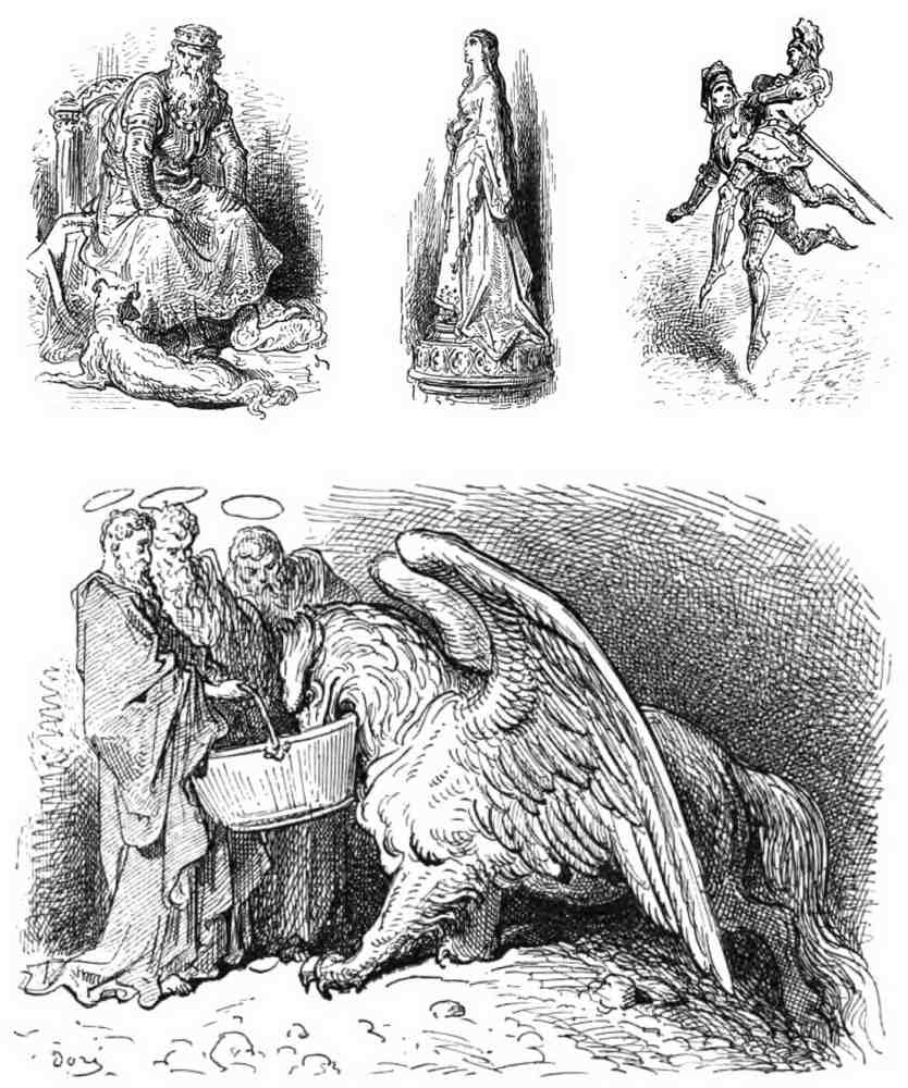 Gustave Dore Orlando Furioso 184 Vintage Illustration A4 Photo Print