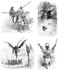 Gustave Dore Orlando Furioso 207 Vintage Illustration A4 Photo Print