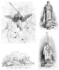 Gustave Dore Orlando Furioso 215 Vintage Illustration A4 Photo Print