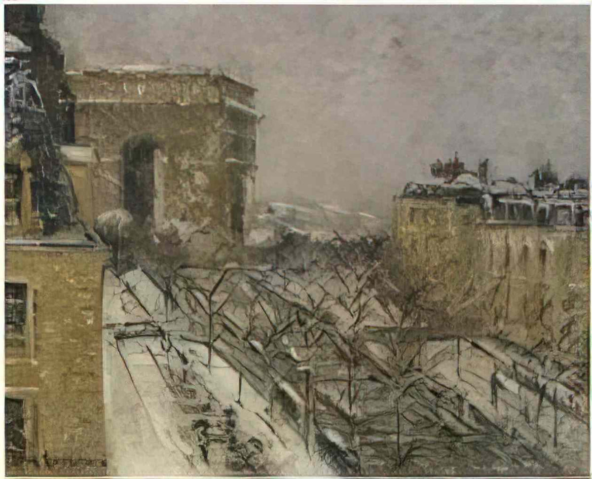 Gustave Loiseau arc de triomphe in the snow Art A4 Photo Print