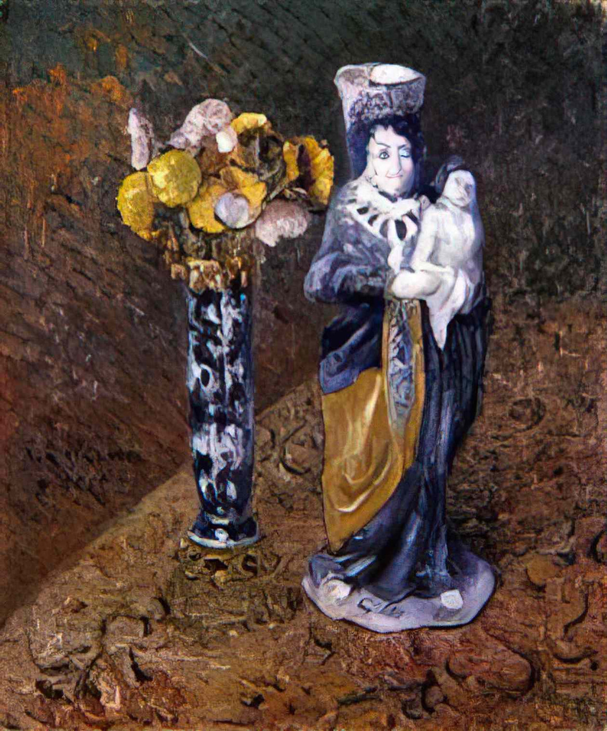 Gustave Loiseau flowers and a statuette 1910 Art A4 Photo Print