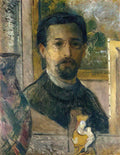Gustave Loiseau self portrait with statuette Art A4 Photo Print