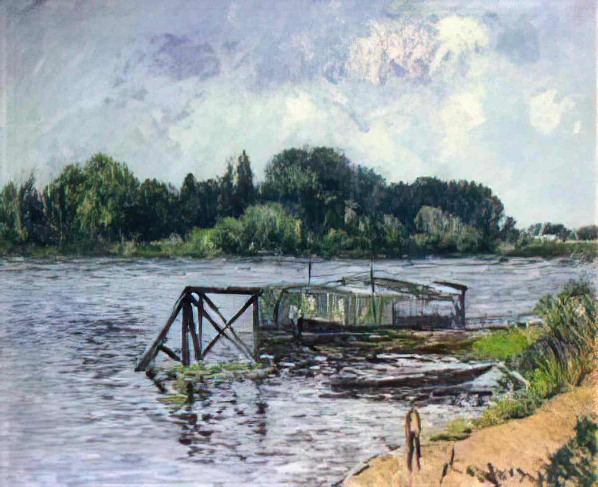 Gustave Loiseau the laundry boat on the seine at herblay 1906 Art A4 Photo Print
