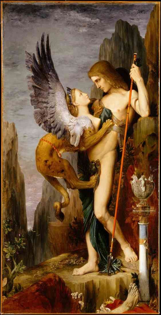 Gustave Moreau Oedipus And The Sphinx 2 A4 Photo Print