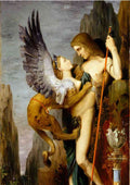 Gustave Moreau Oedipus And The Sphinx cropped A4 Photo Print