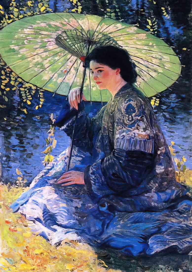 Guy Rose The Green Parasol A4 Photo Print