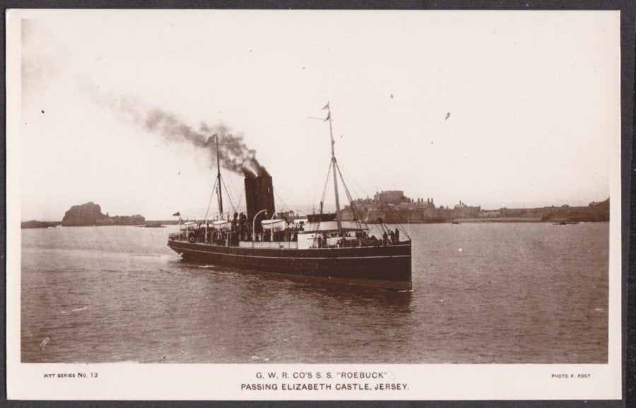 Gw Railway Co Steamer Ss Roebuck By Elizabeth Castle Jersey Vintage A4 Photo Print