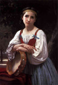 Gypsy Girl With A Basque Drum Bouguereau A4 Photo Print