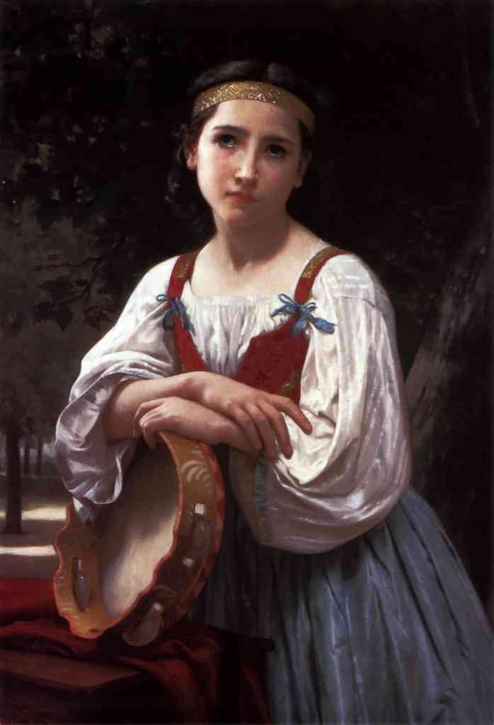 Gypsy Girl With A Basque Drum Bouguereau A4 Photo Print