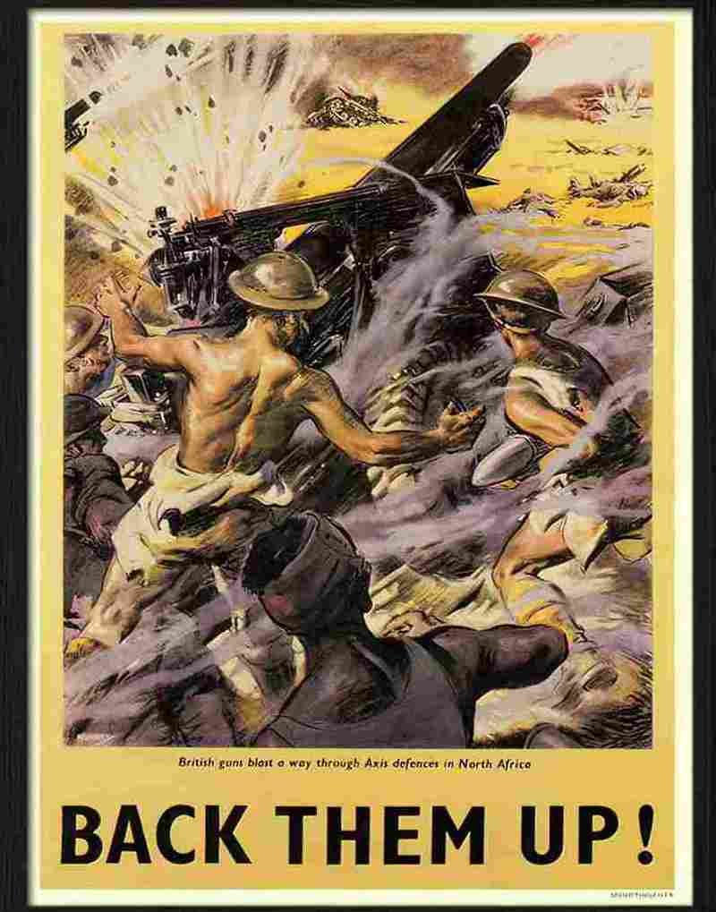 H back them up artillery war poster Advert A4 Photo Print